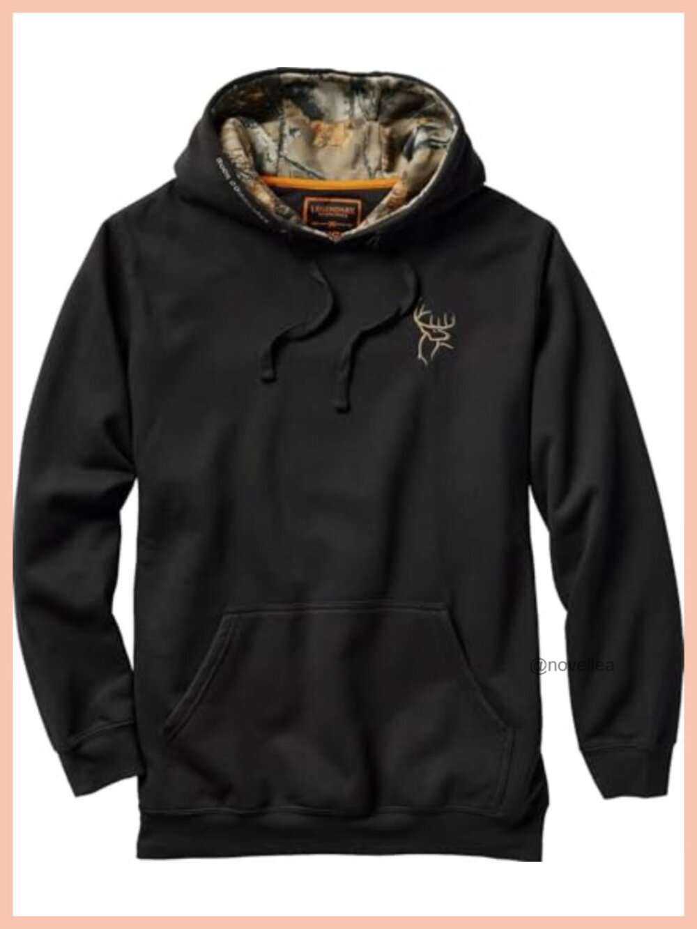 Soft Fleece Pullover Hoodie with Camo Print Kangaroo Pocket